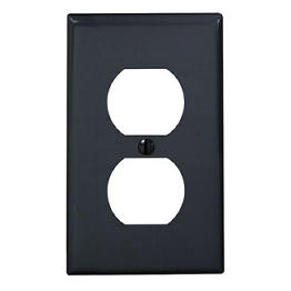 Tapa P/Toma Doble Leviton Negra Nylon