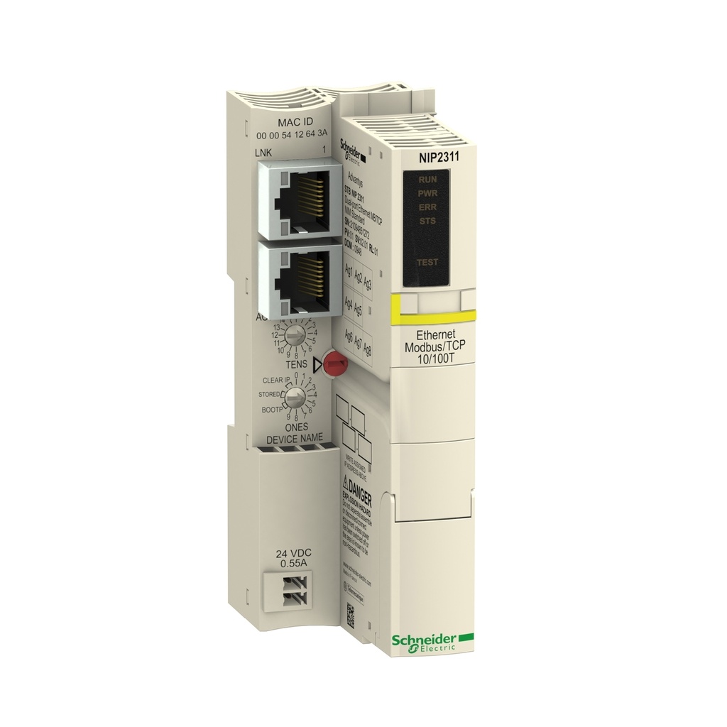 Modulo De Interfaz De Red Estandar I/O Lan Industrial Y Ethernet Alimentacion 19-30Vdc Comunicacion Snmp / Bootp/Dhcp / Tcp/Ip / Web Modicon Stb Schneider
