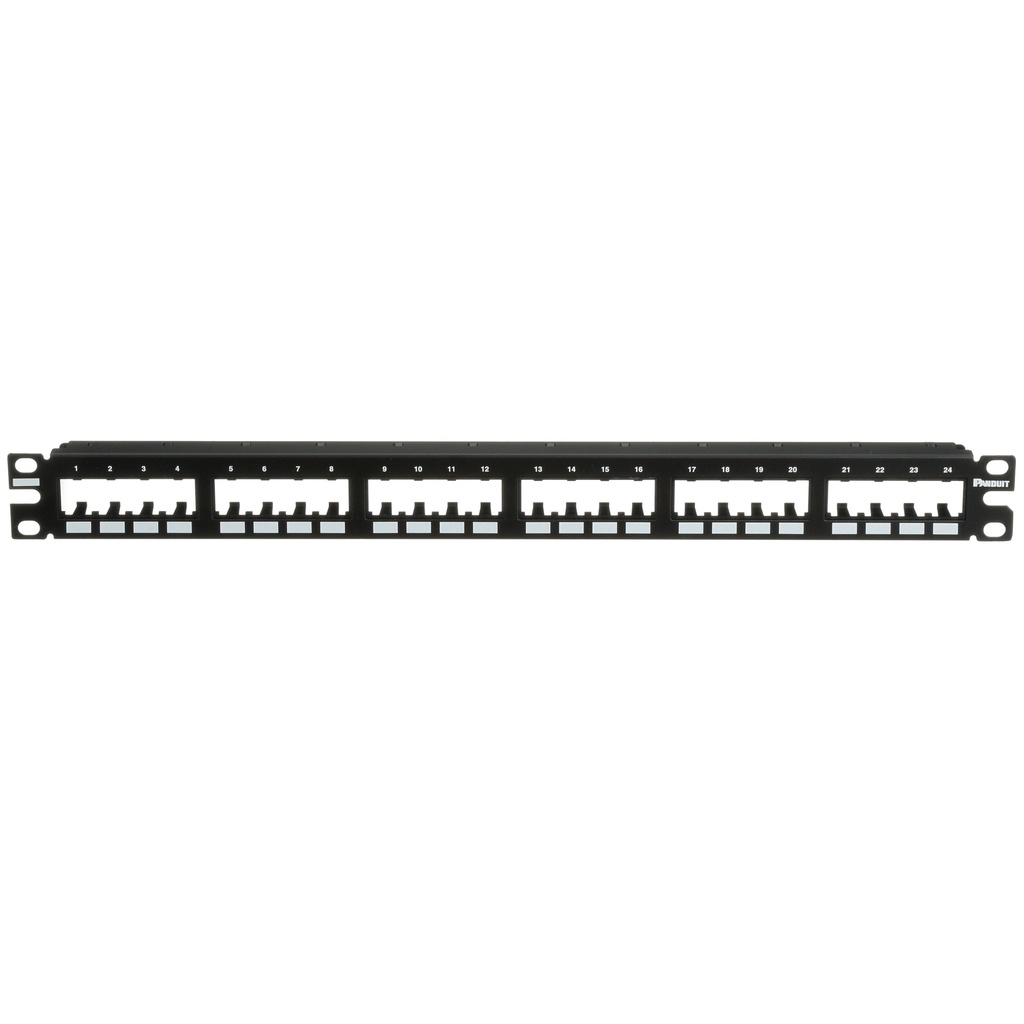 Herraje Patch Panel 24 Puertos Modular Plano Negro Panduit
