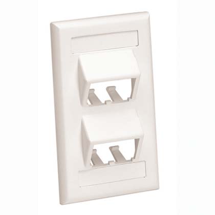 Placa 4 Espacios Angulada Panduit Blanca