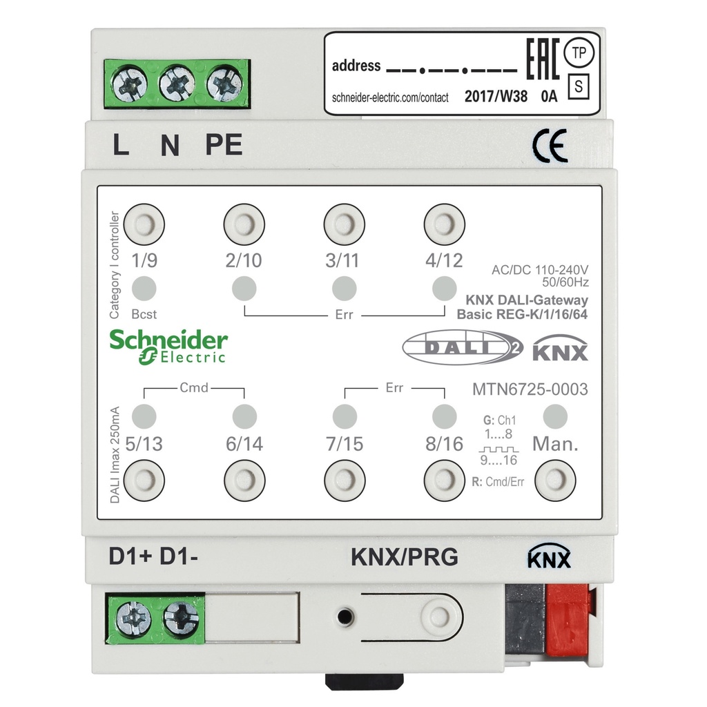 Gateway Basico Regulado Dali Alimentacion 100-240Vac Ip20 Knx Schneider
