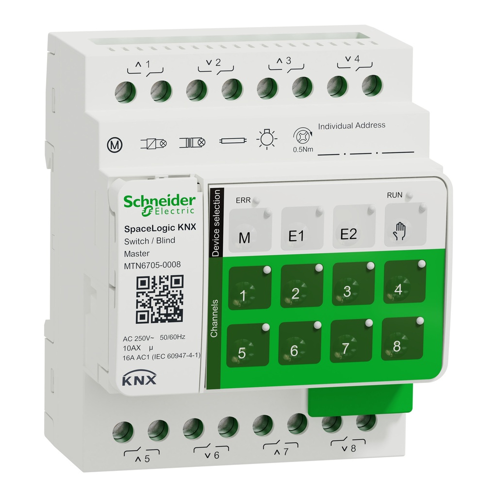 [MTN6705-0008] Rele Maestro Para Conmutador Canales De Persiana Alimentacion 250Vac 10-16A 4-8 Salidas Ip20 Knx Schneider