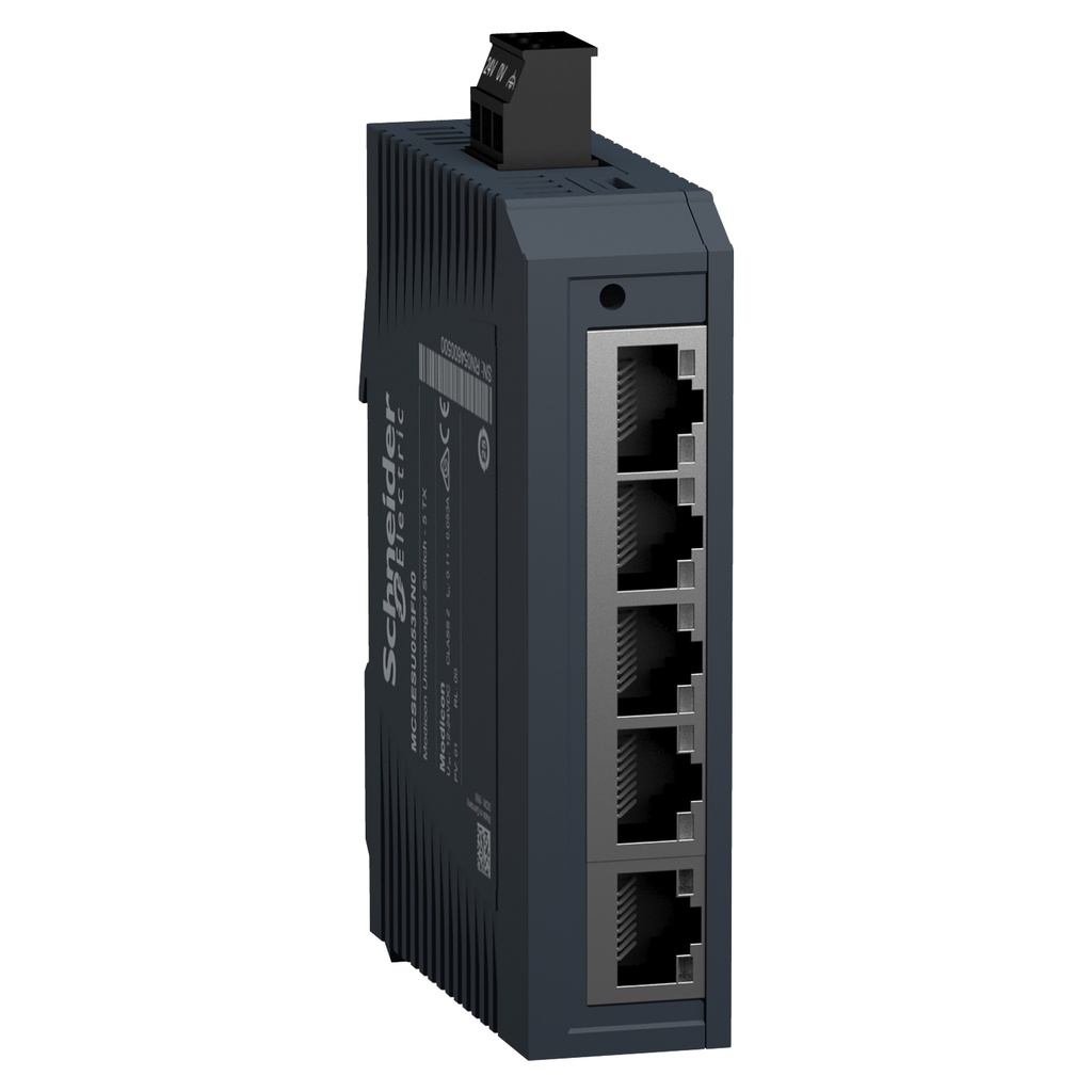 Switch No Administrable Ethernet Tcp/Ip Alimentacion 12-24Vdc 10/100Base-Tx 5 Puertos Cobre Rj45 Montaje En Riel Ip30 Modicon Schneider