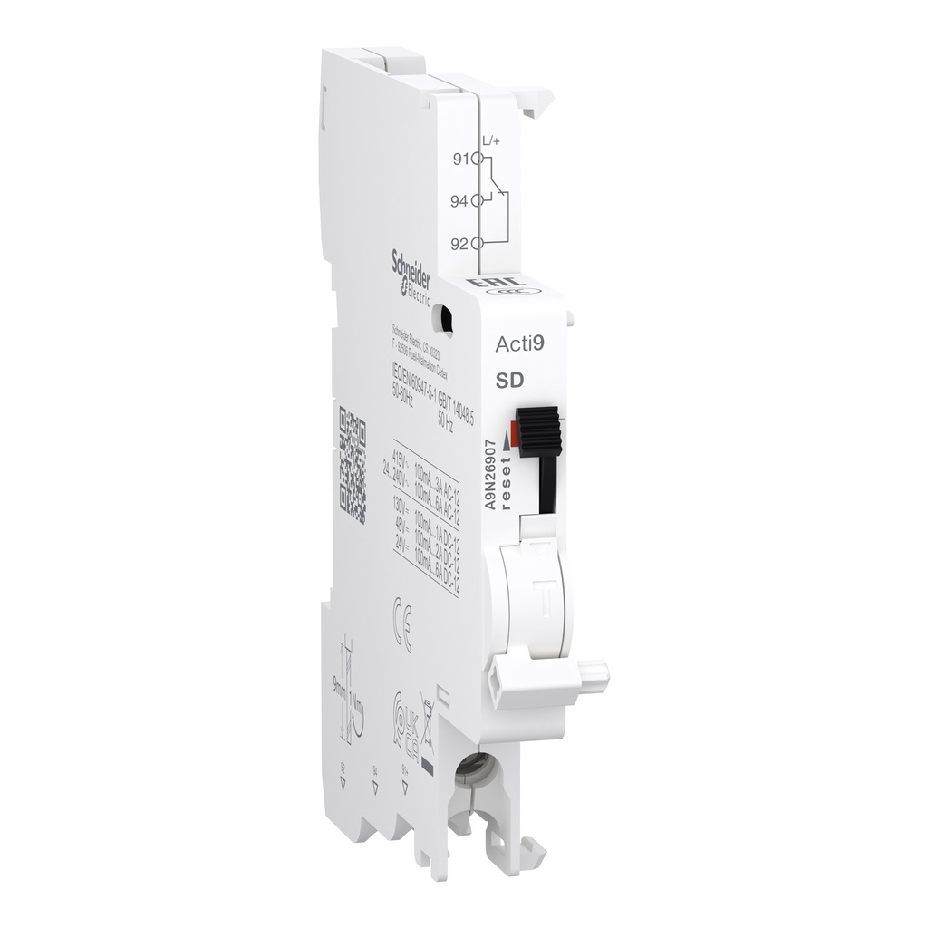 [A9N26907] Contacto Auxiliar Acti 9 1C/O 100Ma A 6A 2Vac A 415Vac 24Vdc A 130Vdc Schneider