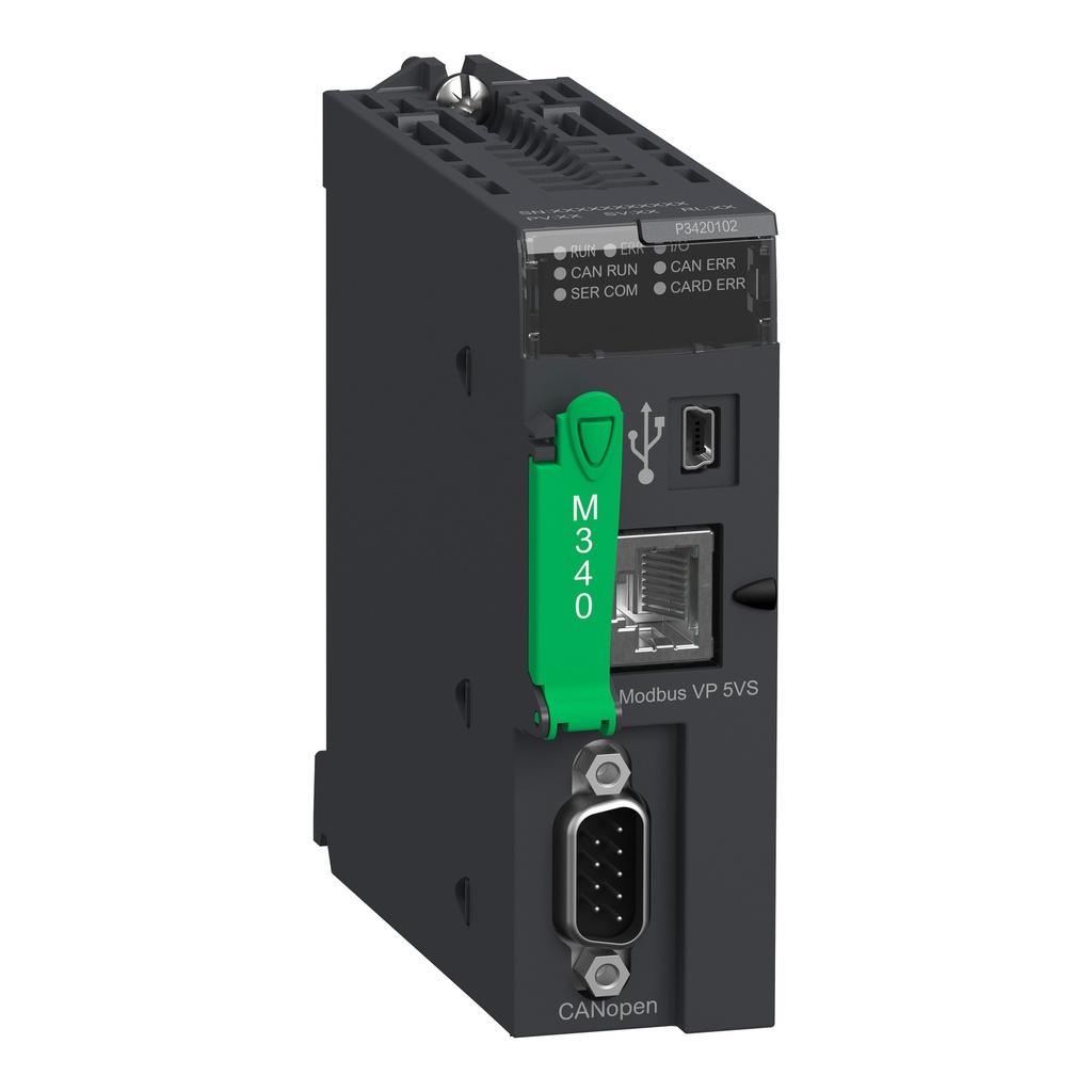 Cpu Pac Controlador Plc Alimentacion 24Vdc 2 Modulos Ethernet 4 Modulos As-Interface 1024 I/O 704 E/S Digitales 256 E/S 66 E/S Analogicas Ip20 Modicon M340 Schneider