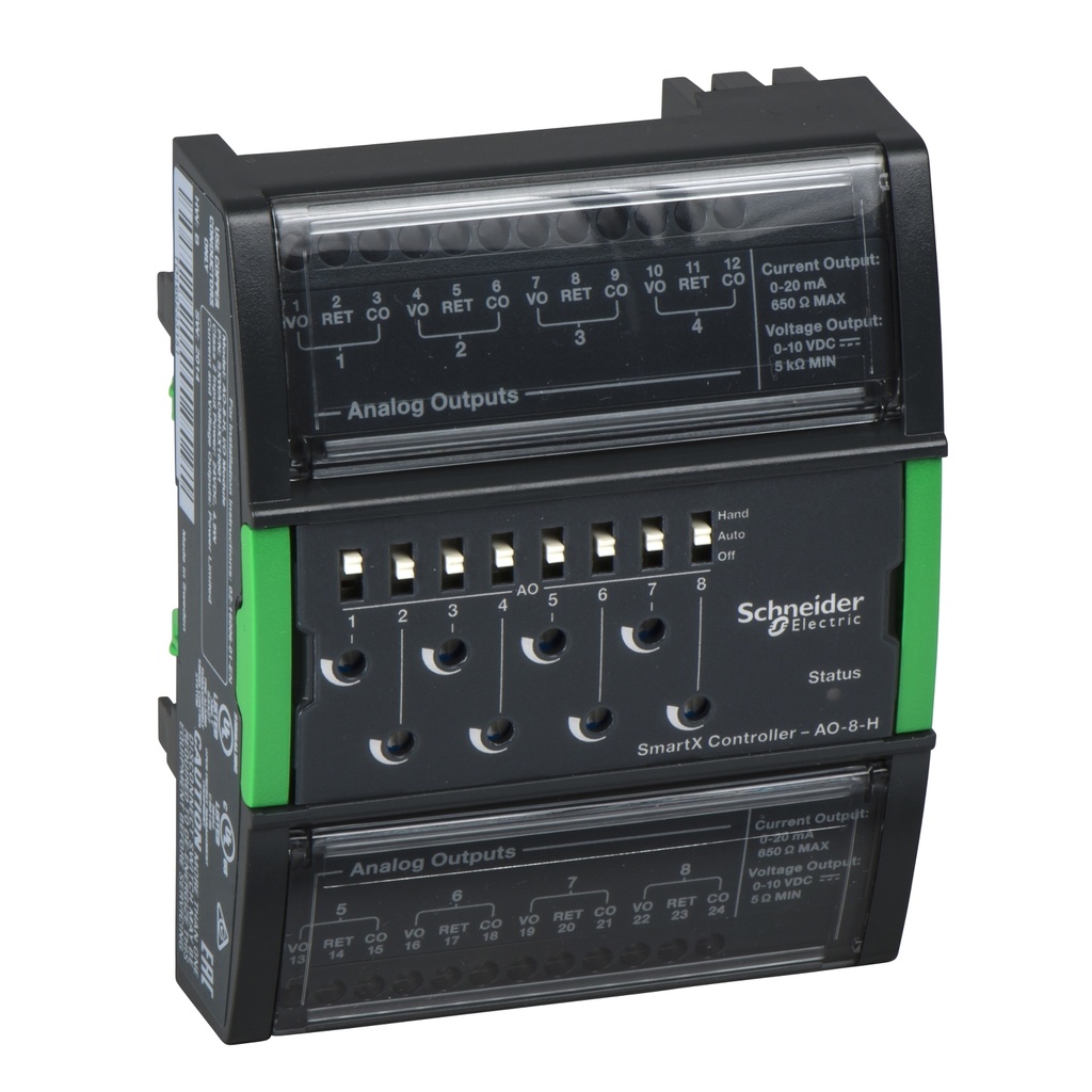 Modulo Expansion 8 Canales Salidas Analogicas 0-20Ma 0-10V Para Servidor Spacelogic As-P 24V Ip20 Ecostruxure Building Operation Schneider