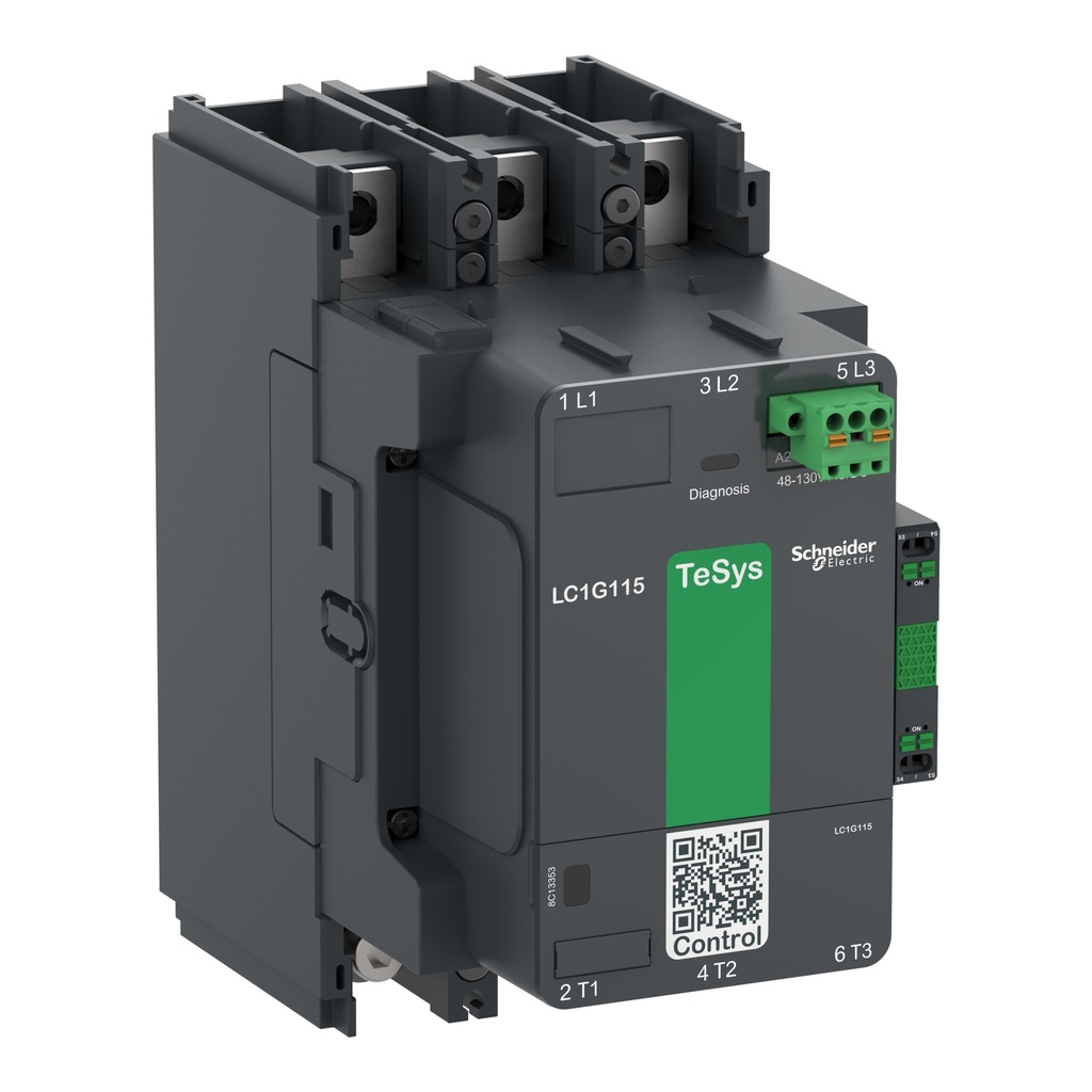 [LC1G185KUEN] Contactor De Alta Potencia 185A En Ac3 305A En Ac1 440V 3P 1Na + 1Nc Bobina Electronica 100-250V Ac/Dc Tesys Gs Schneider