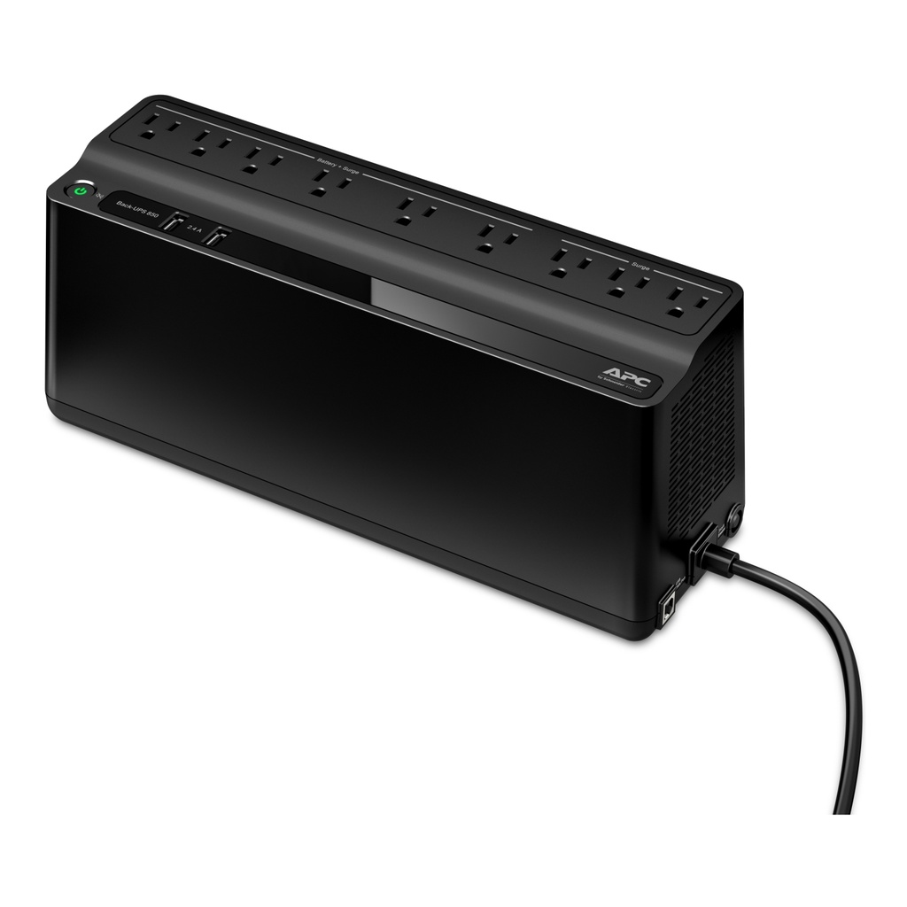 Ups Interactiva 850Va 450W 120V Entrada 5-15P Salida (9) 5-15R 3 Con Proteccion Tvss Apc Schneider