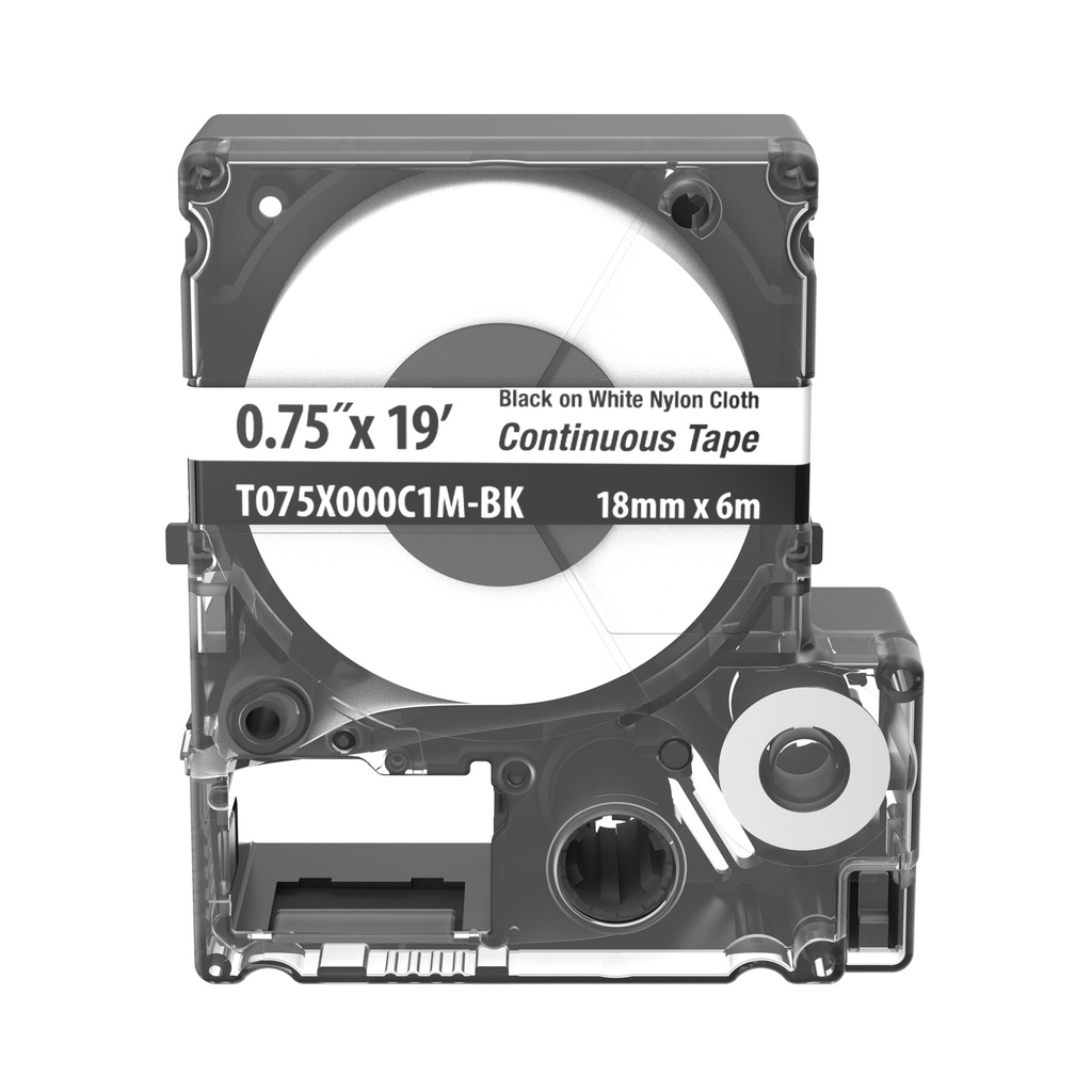 [T075X000C1M-BK] Cartucho Panduit P/Mp300 19Mm X 5Mts Letra Negra Sobre Blanco Tela Nylon