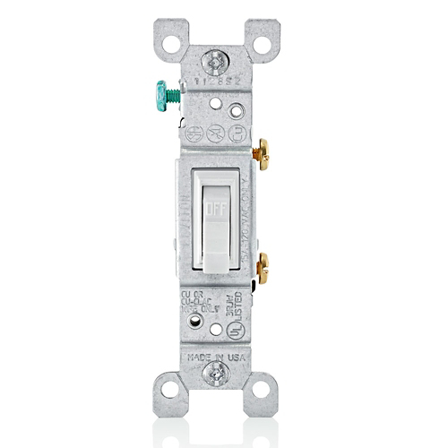 Interruptor 15A 120V Sencillo Palanca Grado Residencial Blanco Leviton