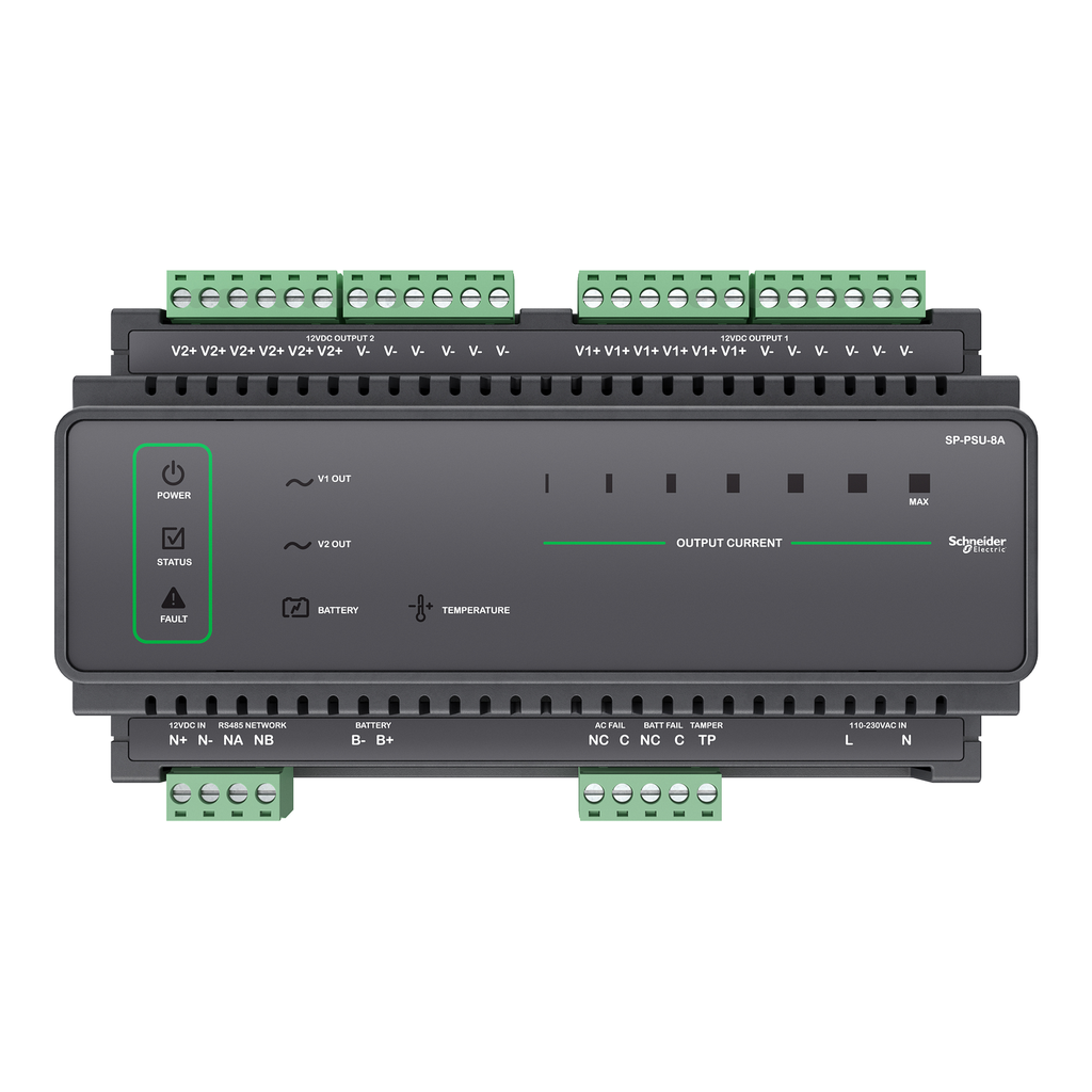 Fuente De Alimentacion Entrada 120Vac 2,5A Salida 12Vdc 5A 2 Salidas Rele Forma B 2 Baterias Gel 7Ah  Ecostruxure Security Expert Schneider
