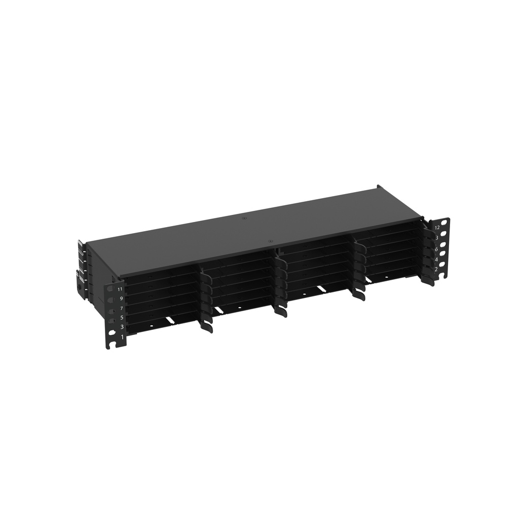 Panel De Fibra Hd Flex 2Ru Rieles 6 Puertos Negra Panduit