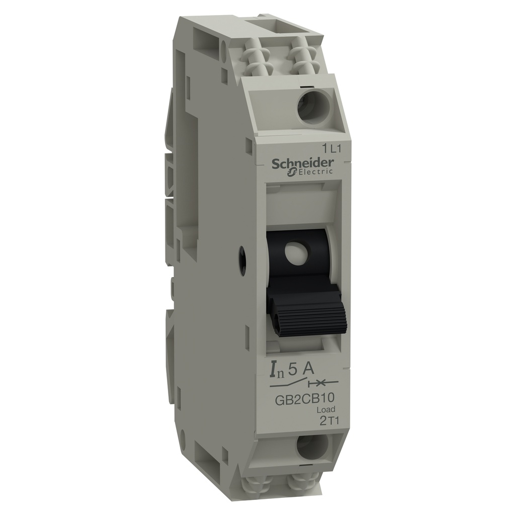 Interruptor Termomagnetico Taco Riel 1X5A 250Vac 48Vdc 2Ka A 220Vac Y 1Ka A 48Vdc Tesys Gb2 Schneider