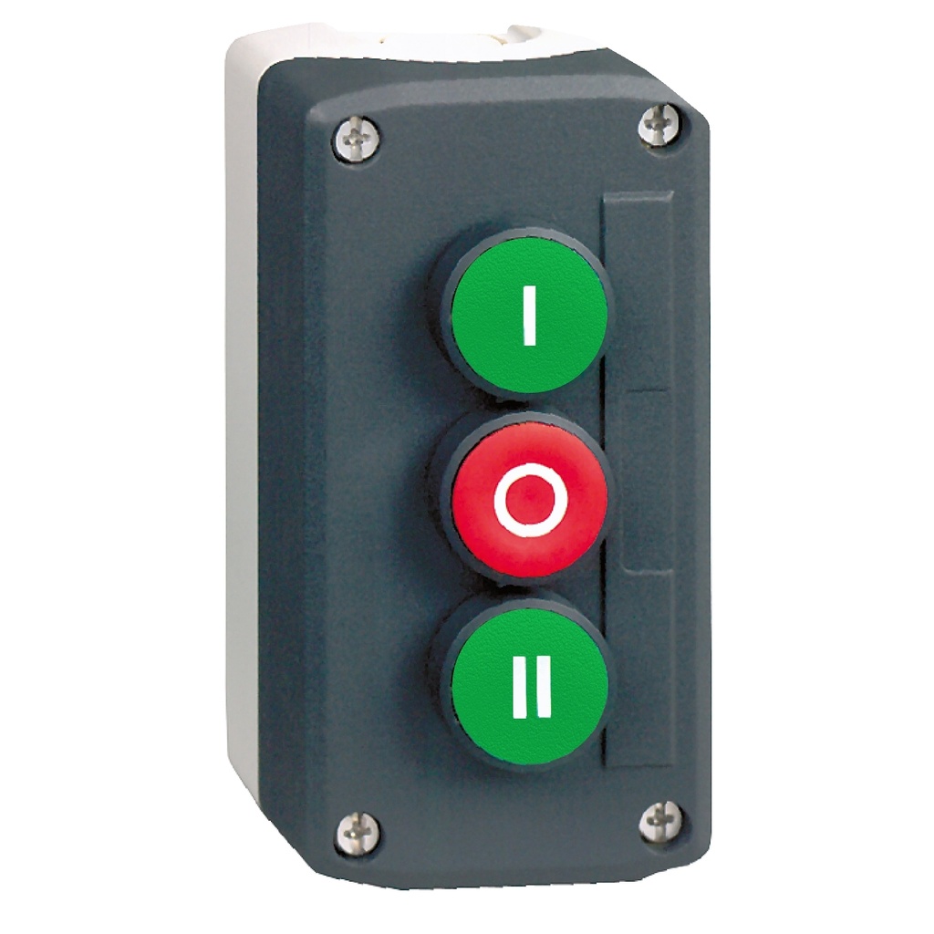 Estacion 3 Botones Verde I-Na / Rojo-Nc / Verde Ii-Na Caja Schneider