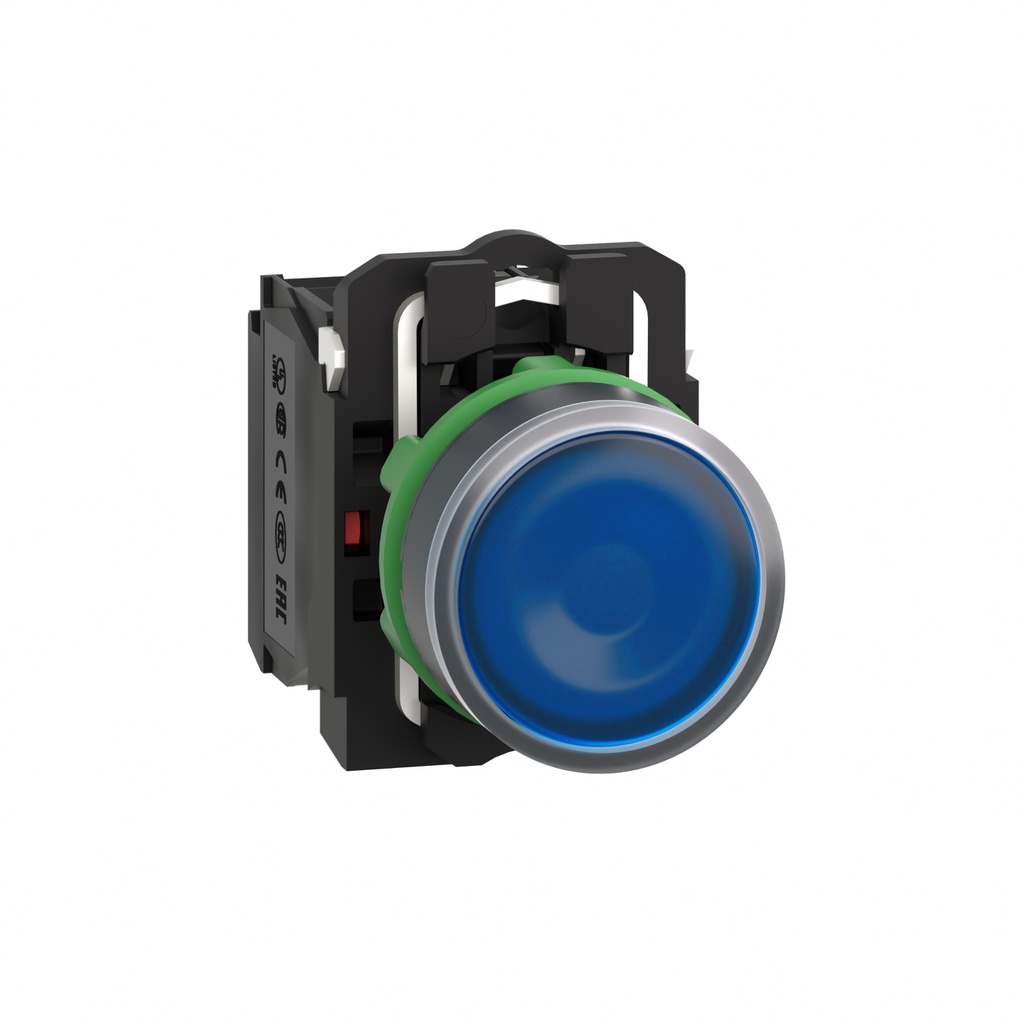 [XB5AW36G5] Pulsador Luminoso Azul Modular Con Retorno Cuerpo Plastico Alimentacion 110V Ac - 120V Ac 1Na + 1Nc 22Mm Ip69 Ik05 Harmony Xb5 Schneider
