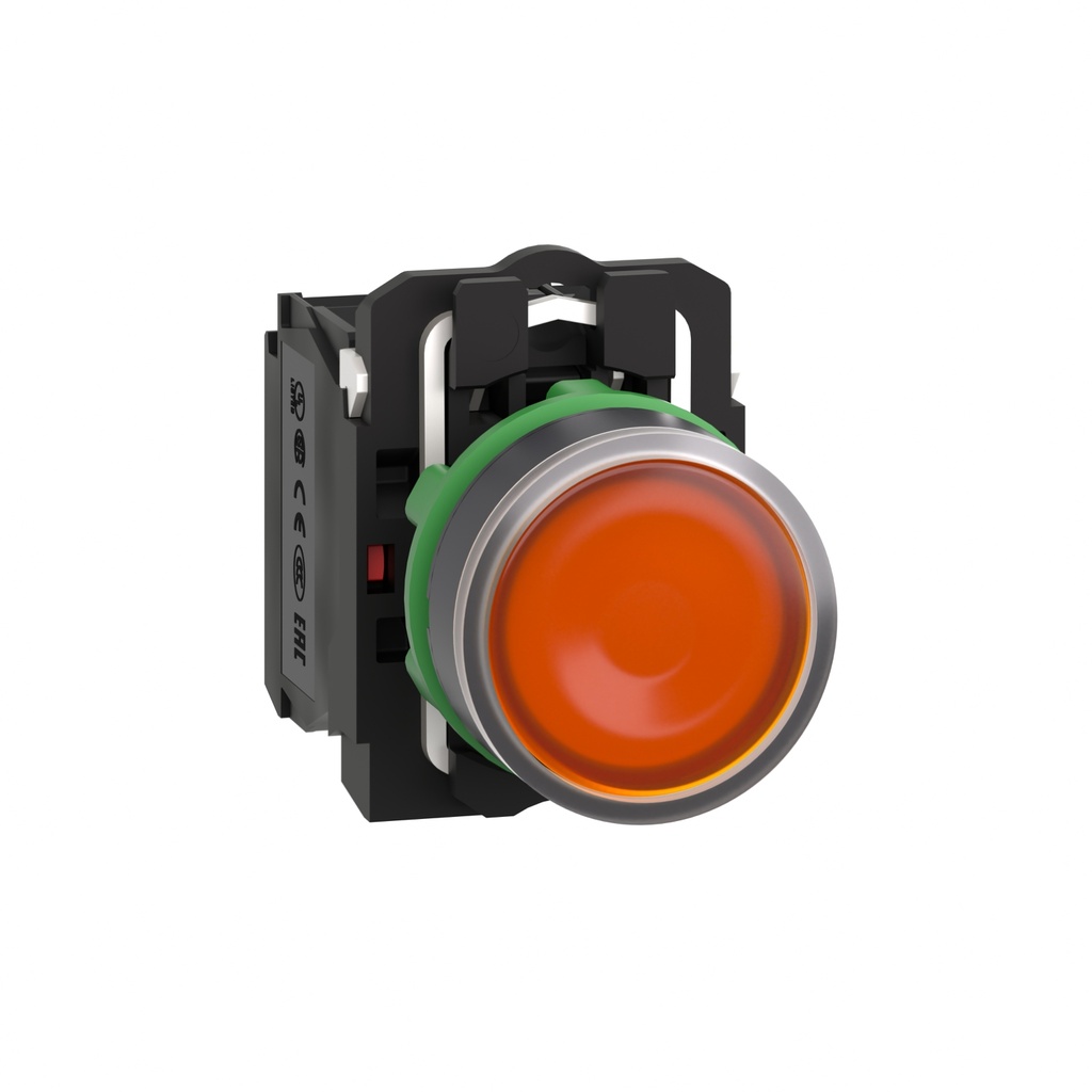 [XB5AW35G5] Pulsador Luminoso Amarillo Ambar Modular Con Retorno Cuerpo Plastico Alimentacion 110V Ac - 120V Ac 1Na + 1Nc 22Mm Ip69 Ik05 Harmony Xb5 Schneider
