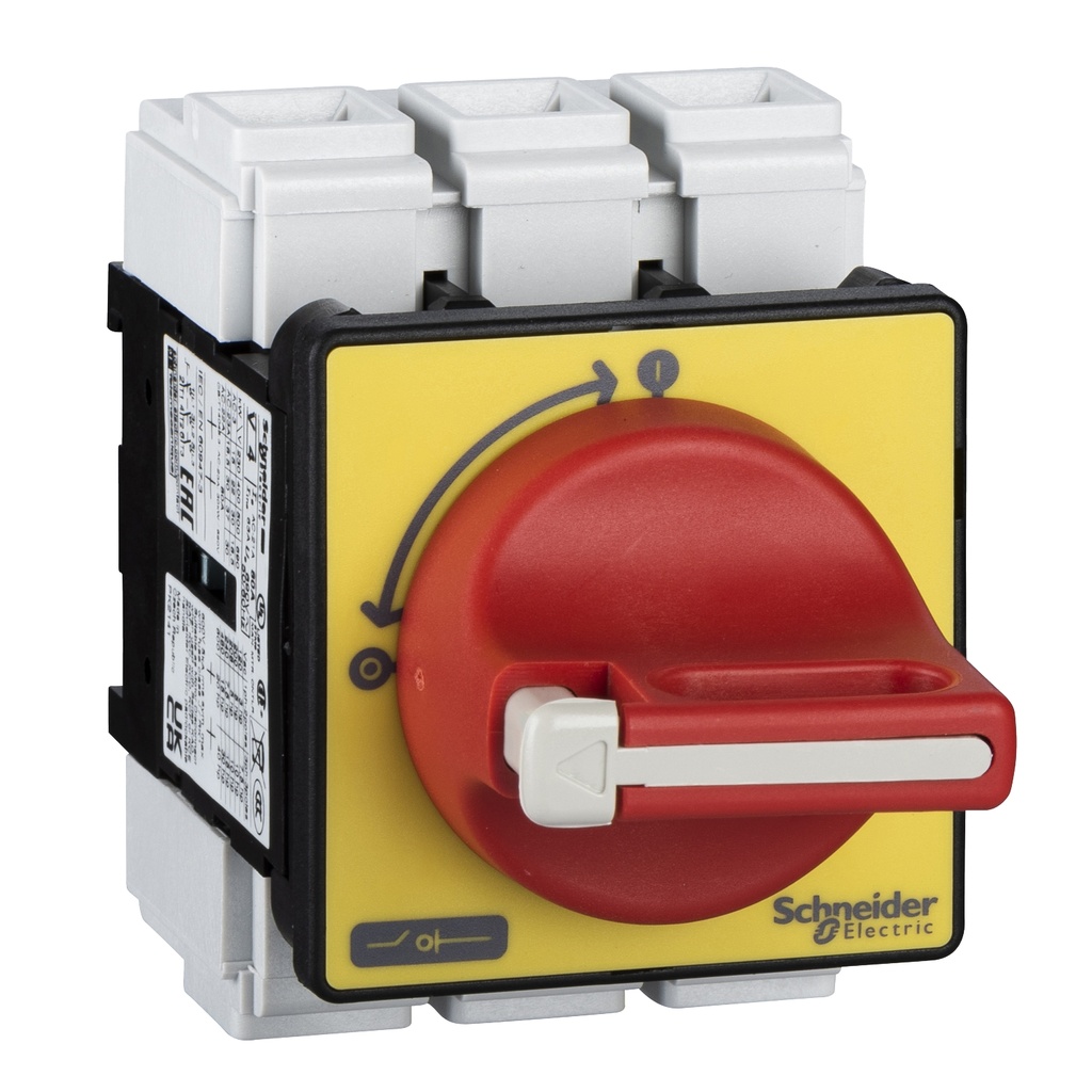 Interruptor Seccionador Parada De Emergencia 80A 690V 3 Polos Con Placa Frontal 60X60Mm Schneider