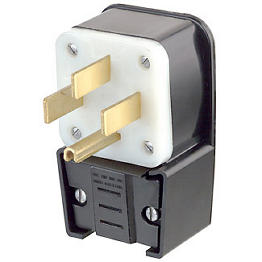 [9452-P] Clavija De 50A 125/250V Nema 14-50P 3P 4W Grado Industrial Conexion A Tierra Negro Leviton