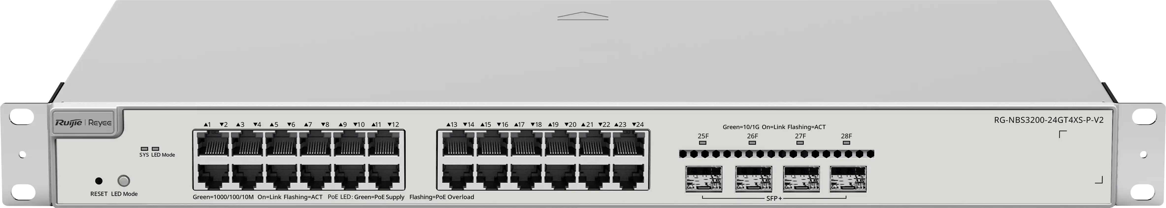 [RG-NBS3200-24GT4XS-P-V2] Radio Enlace Exterior 3 Puertos 1Gbps Hasta 5Km Montaje Pared/Poste Ip55 Cctv Ruijie