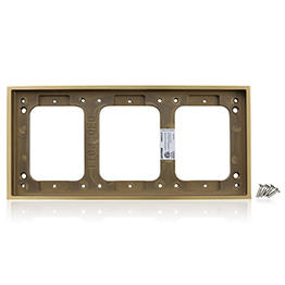 Marco Rectangular De Laton De 3 Unidades Para Cajas De Piso De Concreto Levtion Fbrm3 Y Fbhr3