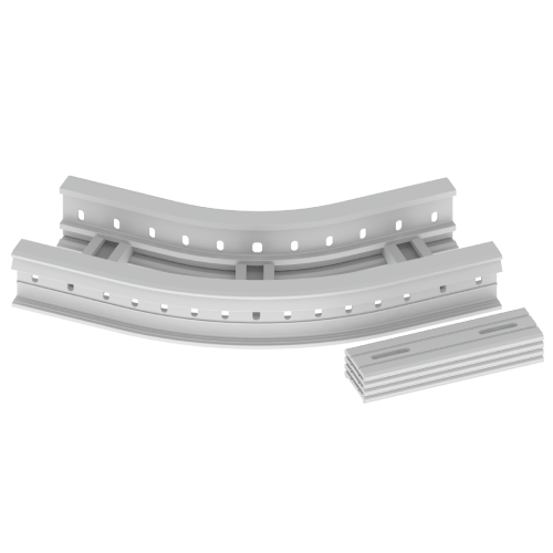 Curva Horizontal De 45 Grados Para Bandeja Portacable Escalera 85X200 Mm R300 U23X Unex