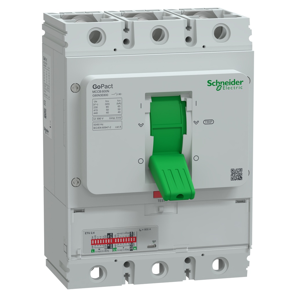 [G80N3E800] Interruptor Regulable 560-800A 3P 440Vac Gopact 65Ka A 220V Y 50Ka A 440V Schneider