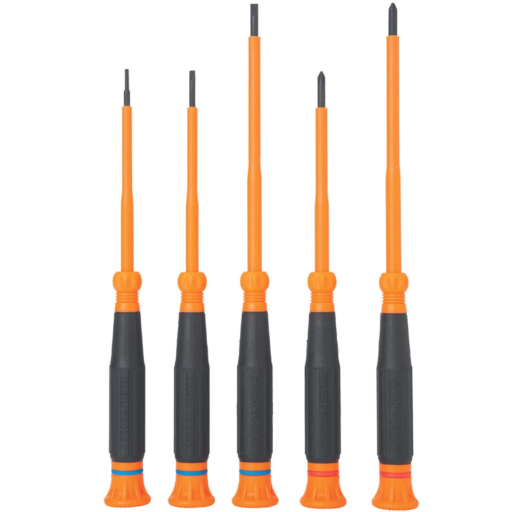 [85615INS] Juego De Desarmadores De Precision Con Aislamiento 5 Piezas Incluye Puntas Phillips N. 0, N. 1, Ranuradas De 1/16 Pulgadas 1.6 Mm, 3/32 Pulgadas 2.5 Mm, 1/8 Pulgadas 3 Mm Klein Tool