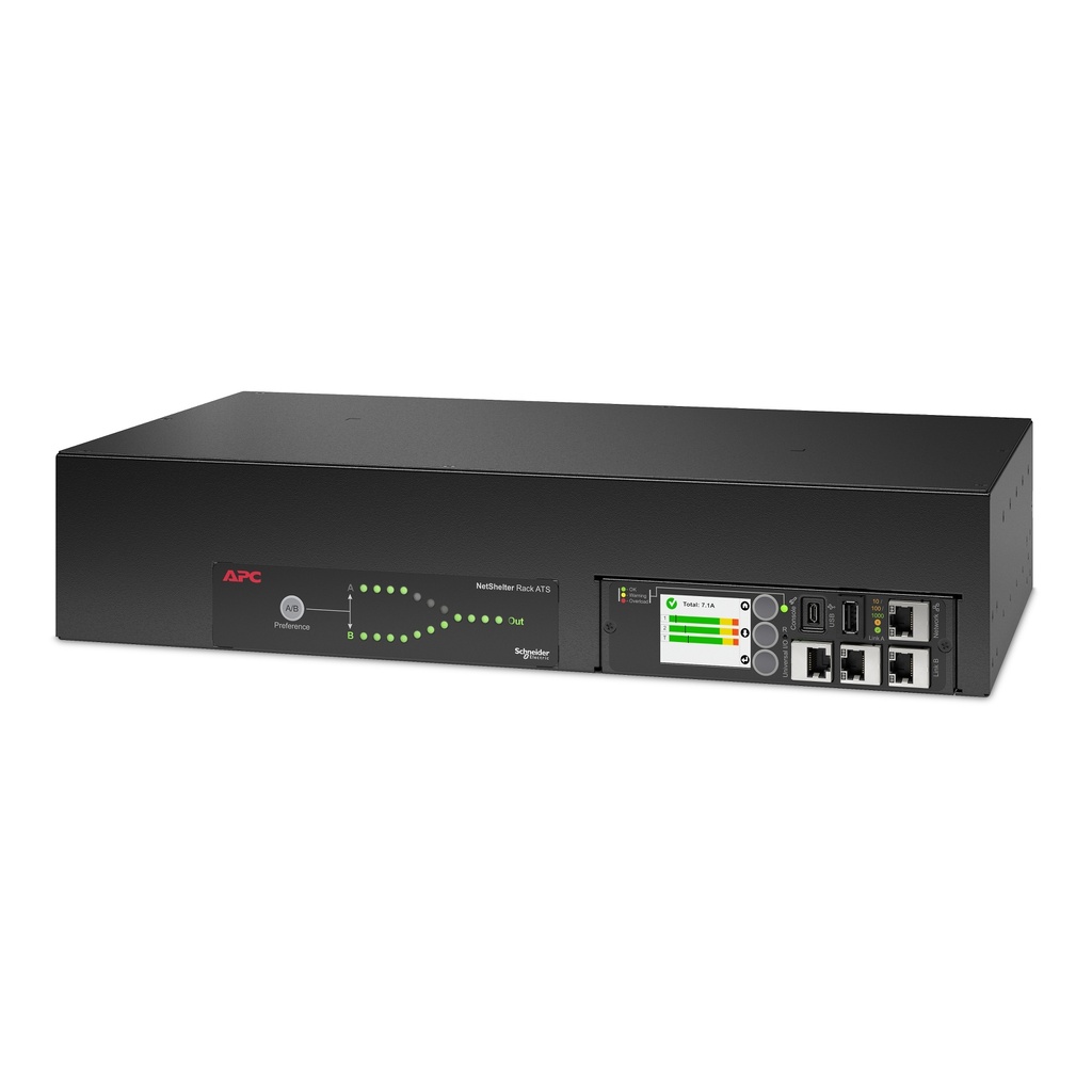 [AP4431A] Interruptor De Transferencia Automatica Netshelter 30A 2U Voltaje De Entrada 208 Vac Monofasico 5-15P L14-30P Voltaje De Salida 208 Vac Monofasico 1 5-15R L6-30R Apc Schneider