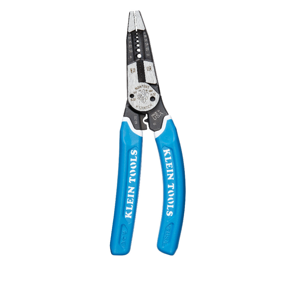 [K12065CR] Herramienta Multifuncion Klein-Kurve Para Pelar Cortar Y Ponchar Cables De Alta Resistencia 6 Orificios Para Cable Solido De 8-18 Awg Y 10-20 Awg Trenzados Klein Tool