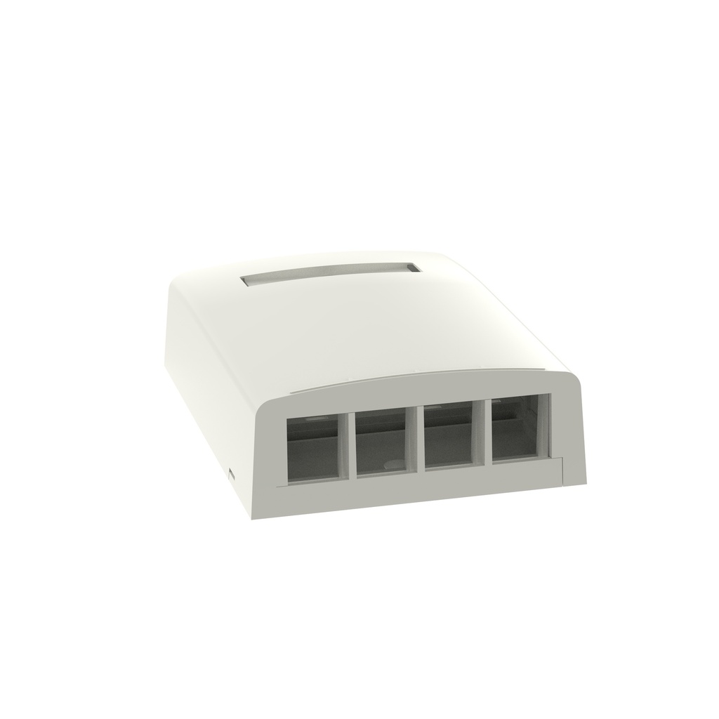 [NK4BXIW-AY] Caja Sobreponer 4 Espacios Fibra-Utp Keystone Blanca Netkey