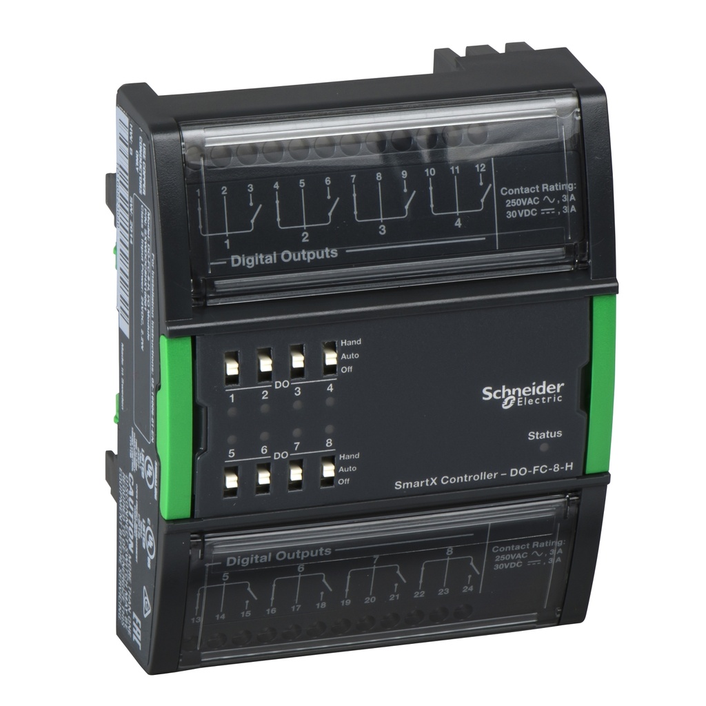 Modulo De E/S Central Spacelogic 24V 8 Salidas Digitales Incluye Interruptor De Control Manual/Anulacion Schneider