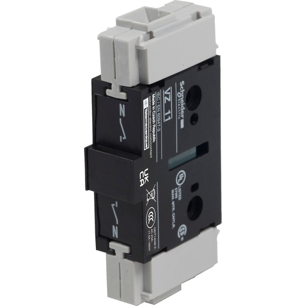 [VZ11] Modulo Suplementario Para Interruptor De Carga Adicional De Neutro 1N Bloque De Contactos 1Na 40A Montaje Lateral Derecha / Izquierda Tesys Vz Schneider