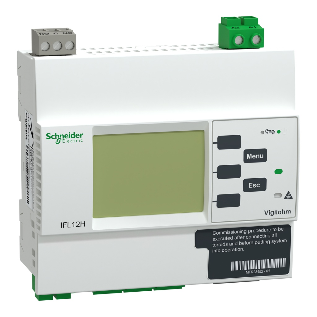 [IMDIFL12H] Localizador De Fallos De Aislamiento Voltaje De Red 230V Ac/Dc 12 Canales Pantalla Lcd Modbus Rs-485 Ifl12H Schneider