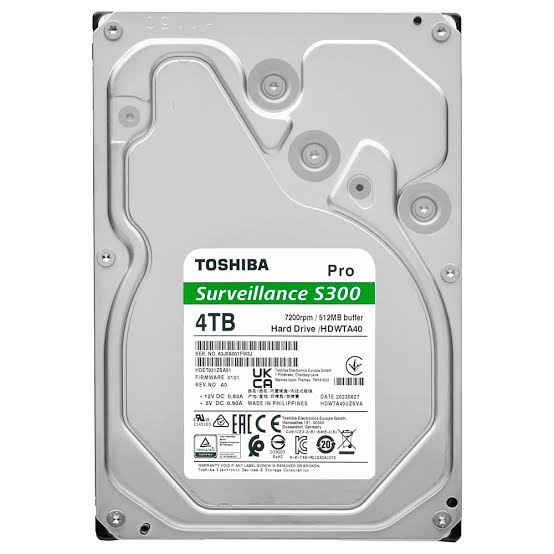 [HDWTA40UZSVAR] Disco Duro 4Tb 3.5In 256Mb 6Gbs 7200Rpm Sata Surveillance S300 Pro Toshiba Hdwt840Xzsta