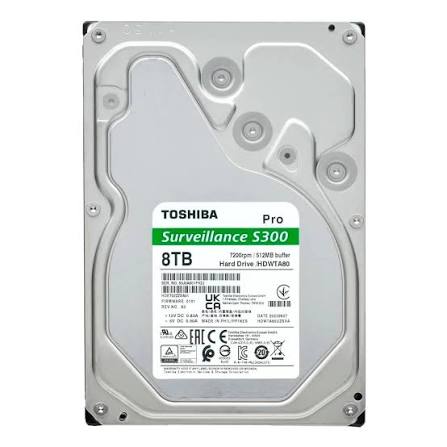 [HDWTA80UZSVAR] Disco Duro 8Tb 3.5In 256Mb 6Gbs 7200Rpm Sata Surveillance S300 Pro Toshiba Hdwt380Xzsta