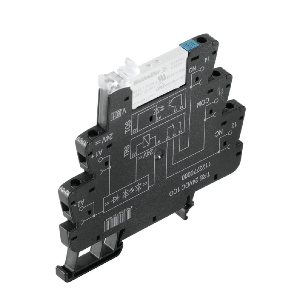 [TRS 24VDC 1CO] Relevo 24Vdc 1 Contacto 5 Pines T/Torni 6A C/Base P/Riel C/Led Weidmuller _1122770000