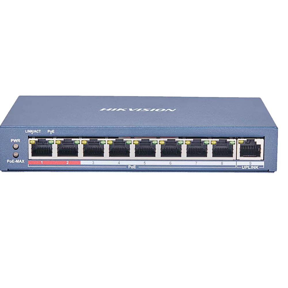 [DS-3E0109P-E(C)] Switch / Suiche Poe De 8 Canales 100M 115W No Administrable Protocolo 802.3Af/At Hikvision 301801294