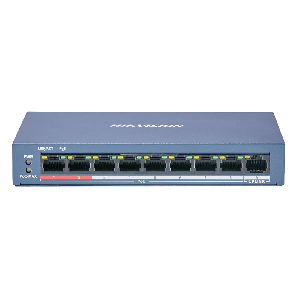 [DS-3E0109P-E/M(B)] Switch / Suiche Poe De 8 Canales 100M 60W No Administrable Protocolo 802.3Af/At Hikvision 301801293