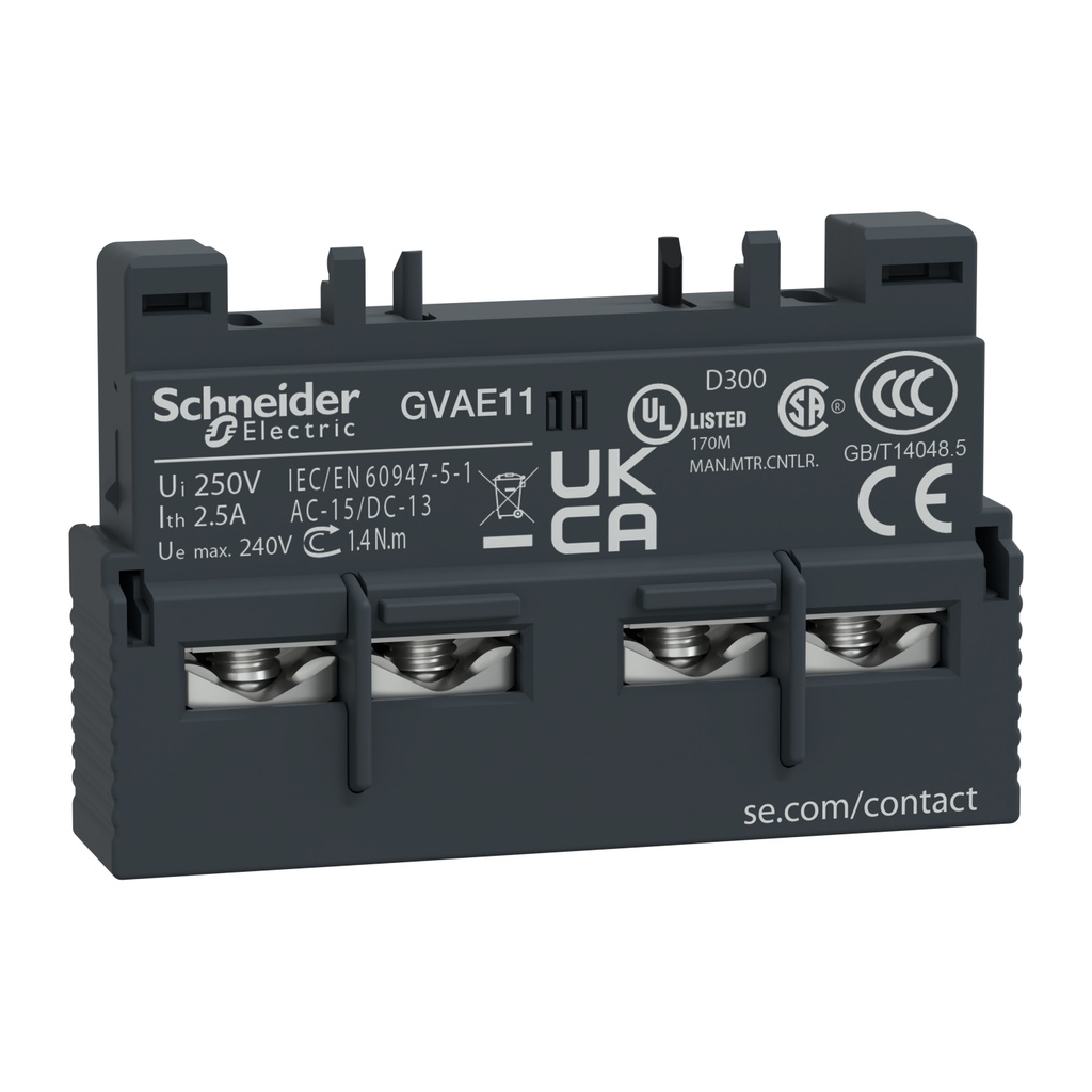 [GVAE11] Bloque Aux P/Guardamotor Na+Nc Para Gv2 Montaje Frontal Schneider