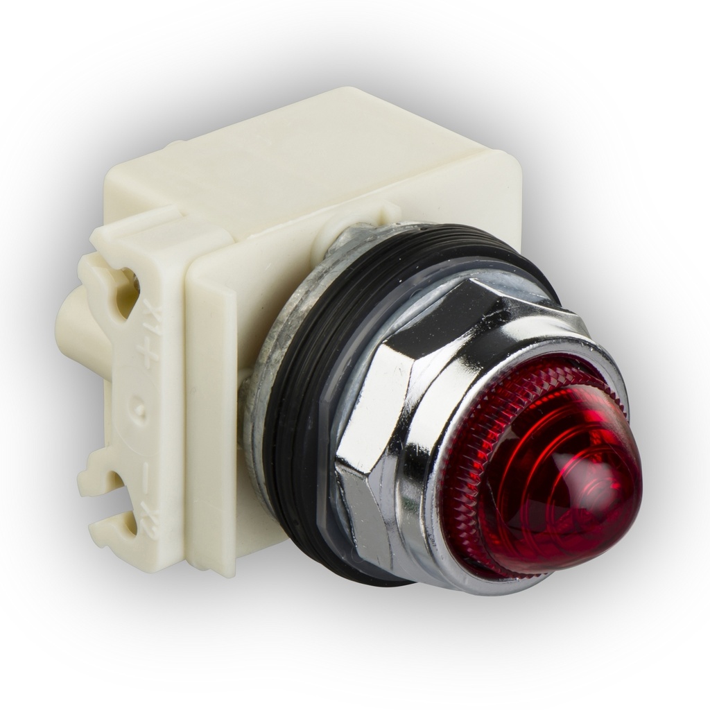 [9001KP40R9] Luz Piloto Bisel Metalico Lente Fresnel Plastico Rojo 30Mm Ip66 Harmony 9001K Schneider