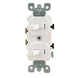 Interruptor Doble 15A 120/277V Palanca Leviton Grado Comercial Blanco
