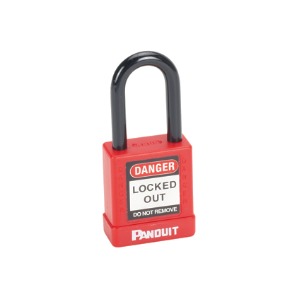 [PSL-8] Candado Cuerpo Plastico Y Grillete 38Mm Totalmente Aislado Panduit Rojo