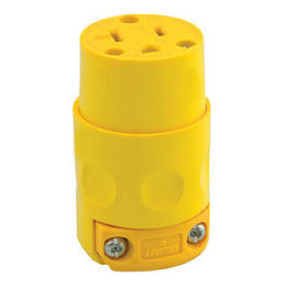 Toma 20A 125V 1F+N+T Aerea Polo Tierra Leviton Pvc Amarilla