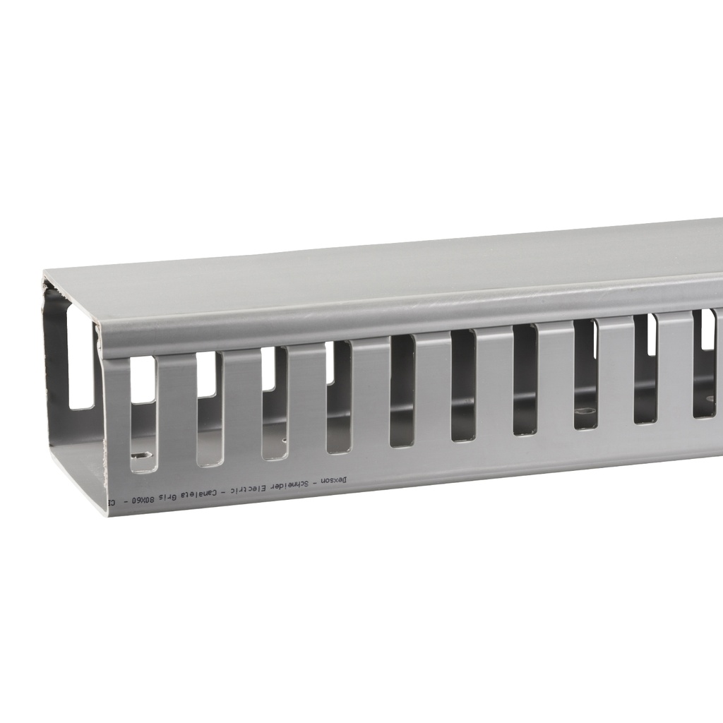Canaleta 80Bx60A Mm Gris Ranurada Tramo X 2 Mts  Dexson