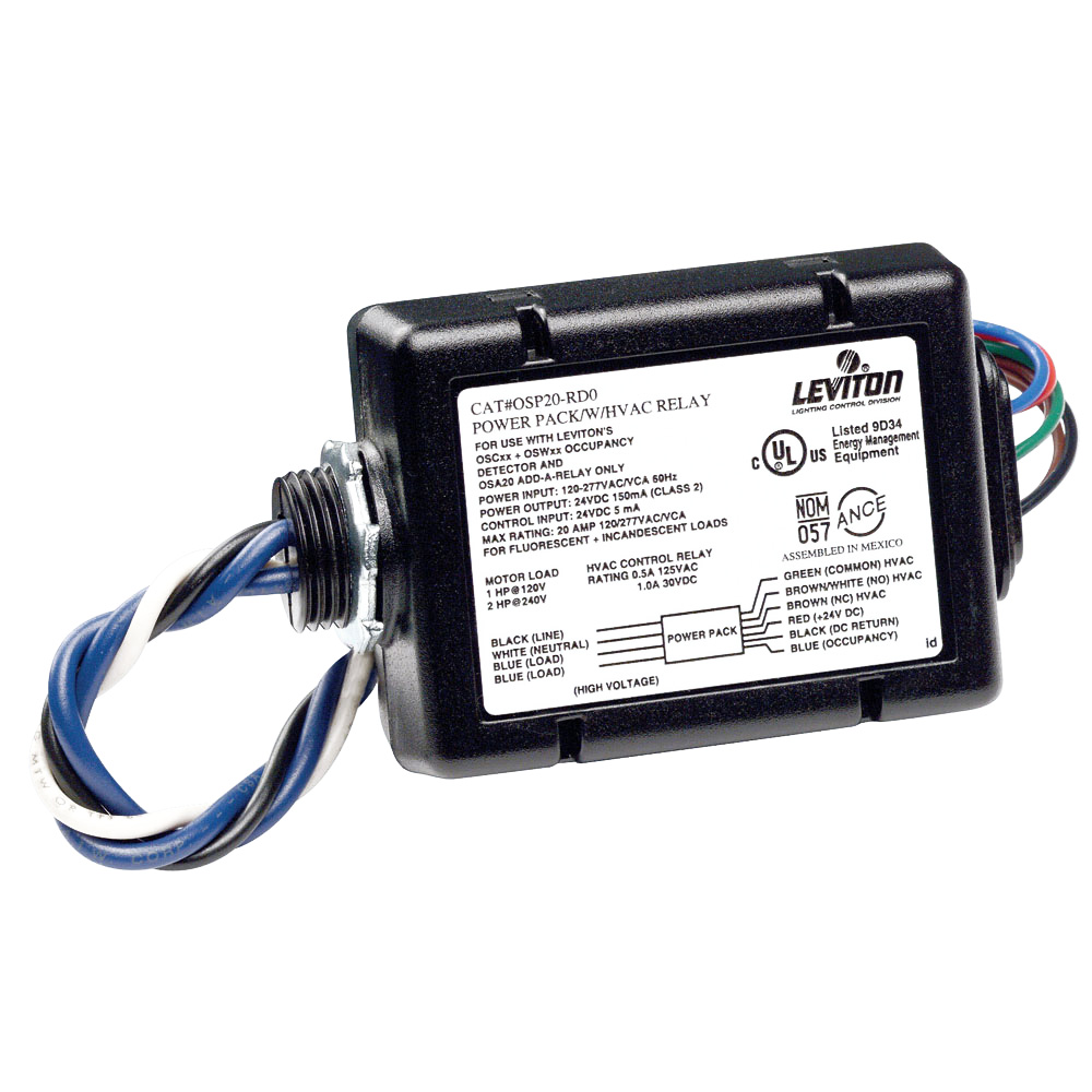 [OSP20-RD0] Fuente Y Relevo P/Sensor Leviton Hvac 20A 120/230/277V