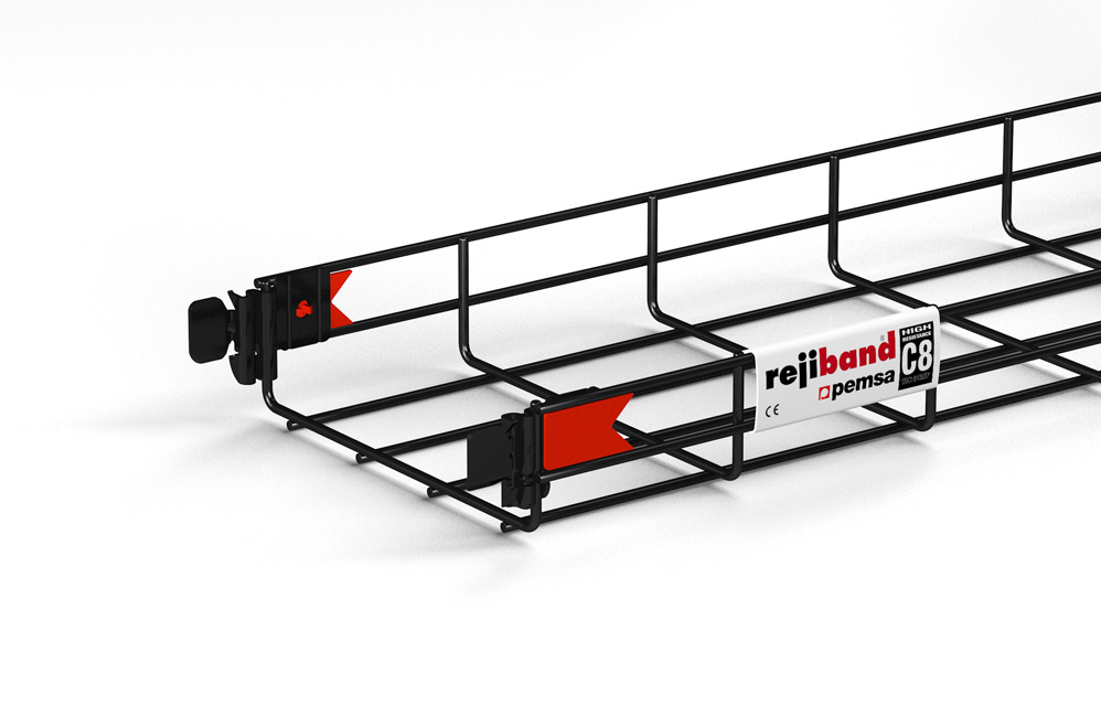 [60582200] Bandeja Malla 60Mm X 200Mm X 3.0Mts Black  C8 Negro Rejiband Pemsa