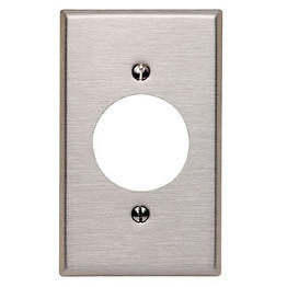 Tapa P/Toma 20A-30A Seguridad Leviton Acero Inoxidable 1.6 Diametro