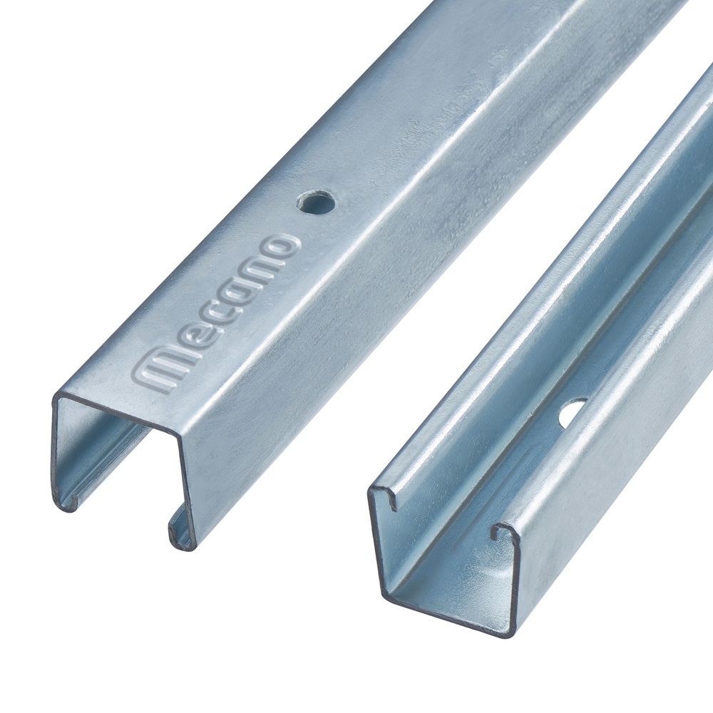 Riel Unistrud 4X4Cm (1-5/8) Cal12X3.0Mt Sencill Galvanizado Caliente Mecano