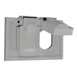 [4976-GY] Tapa Cubierta P/Toma Doble Plastica Intemperie Leviton