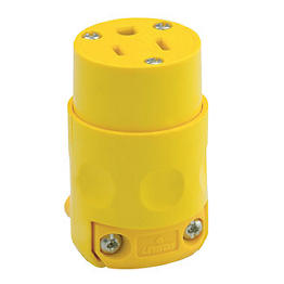 Toma 15A 125V 1F+N+T Aerea Polo Tierra Leviton Pvc Amarilla